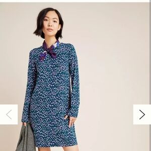 Marimekko Dress Blue With Pink and Green Flowers Huokaus Tahtiniitty Size XL